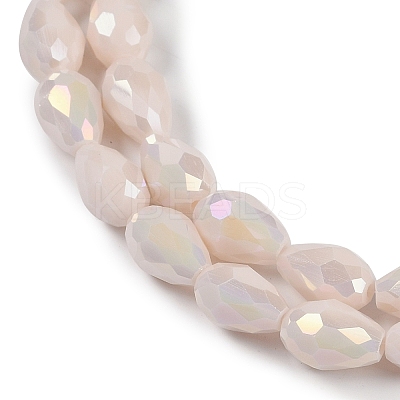 Opaque Solid Color Electroplate Glass Beads Strands X-EGLA-N013-P4mm-B08-1