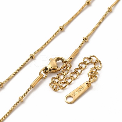 Ion Plating(IP) 304 Stainless Steel Satellite Chain Necklace for Women NJEW-E081-02G-1