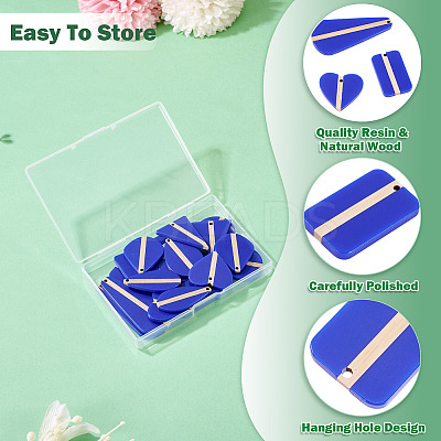 20Pcs 10 Styles Opaque Resin & Wood Pendants RESI-TA0004-68-1