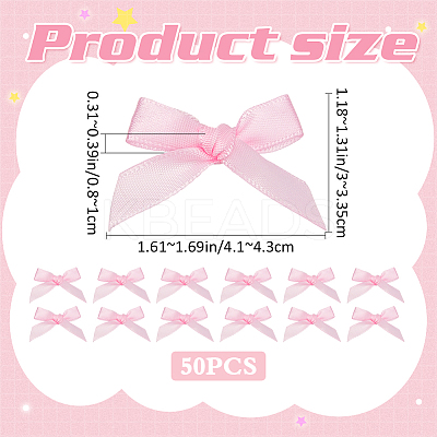 50Pcs Bowknot Polyester Alligator Hair Clips AJEW-CP0008-37-1