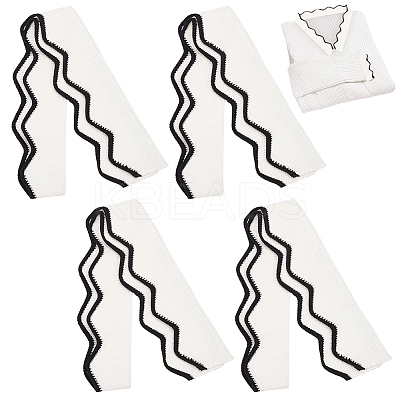 4Pcs 90% Ice Silk & 10% Elastic Fiber Ribbing Fabric for Cuffs FIND-BC0004-46A-1