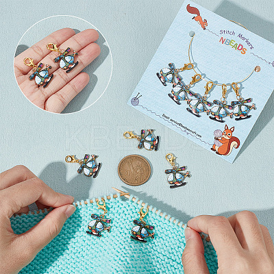 Helicopter Pendant Stitch Markers HJEW-AB00338-1
