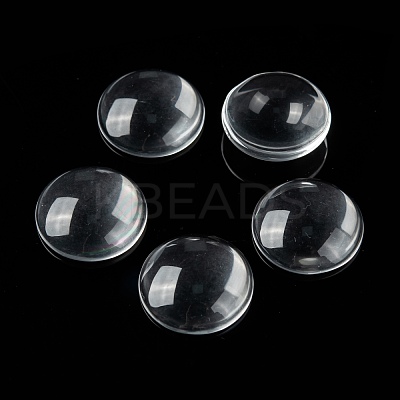 Transparent Glass Cabochons GGLA-R026-20mm-1