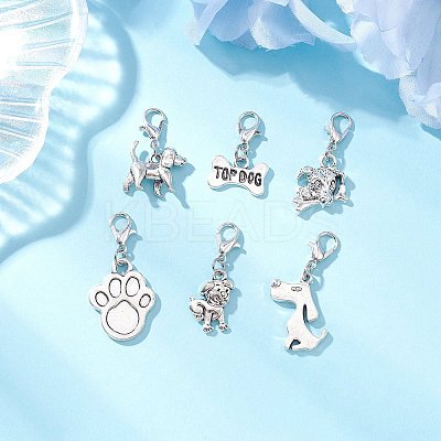 6Pcs Tibetan Style Alloy Pendant Decorations HJEW-JM03895-1