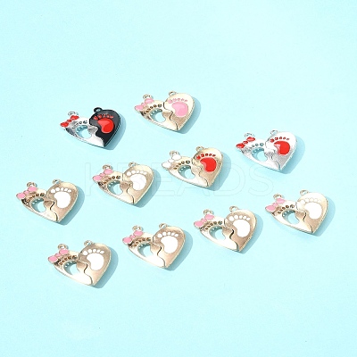 10 Bags Spray Painted Alloy Enamel Magnetic Split Pendants ENAM-FS0003-01-1