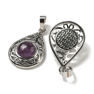Natural Amethyst Pendants G-Q158-05P-12-1