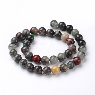 Natural African Bloodstone Beads Strands G-L383-06-6mm-1