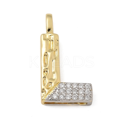 Brass Micro Pave Cubic Zirconia Pendants KK-B126-02G-L-1