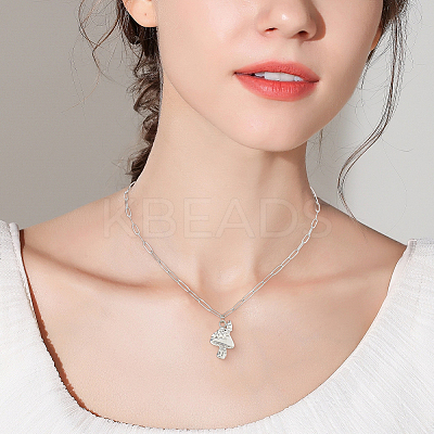 6Pcs 2 Colors 304 Stainless Steel Paperclip Chain Necklaces NJEW-SC0001-58A-1