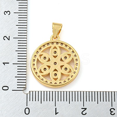 Rack Plating Brass Micro Pave Cubic Zirconia Pendants KK-C044-16G-1