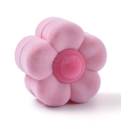 Plum Blossom Shape Velvet Jewelry Boxes X-VBOX-L002-F01-1