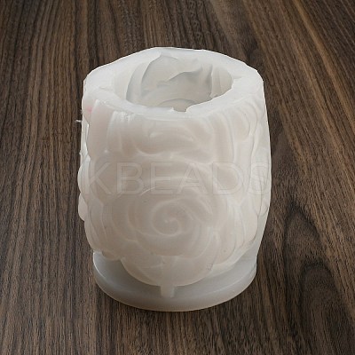 Valentine's Day 3D Rose Pillar DIY Candle Silicone Molds DIY-K064-03A-1