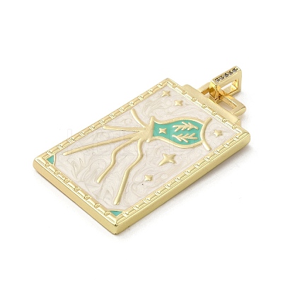 Brass Micro Pave Cubic Zirconia Pendant with Enamel KK-H458-02G-M01-1