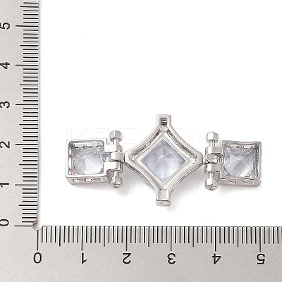 Brass Micro Pave Clear Cubic Zirconia Multi-Strand Links KK-S388-33P-1