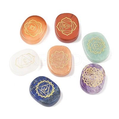 7Pcs 7 Styles Chakra Natural Mixed Gemstone Display Decorations G-F786-01-1