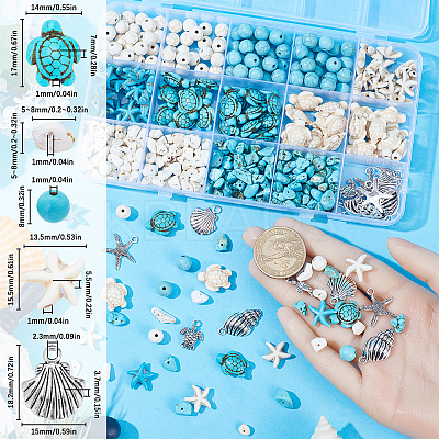 DIY Ocean Theme Bracelet Making Kit DIY-SC0023-37-1