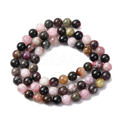 Natural Multicolor Tourmaline Beads Strands G-G446-6mm-03-1