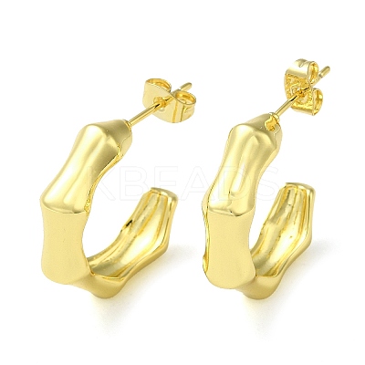 Bamboo Joint Stud Earrings EJEW-G373-07G-1