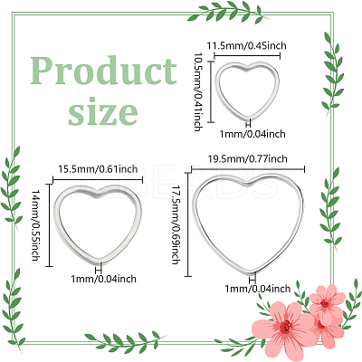 DIY 304 Stainless Steel Heart Dangle Earrings Making Kit DIY-DR0001-41-1
