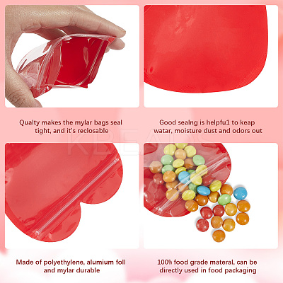 100Pcs 5 Colors Heart Jewelry Zip Top Bag FIND-SP0003-87-1