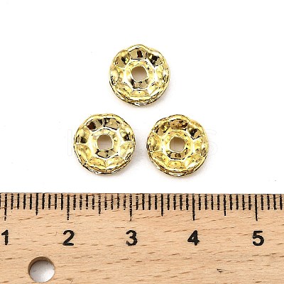 Brass Grade A Crystal Rhinestone Spacer Beads RB-A006-10MM-G-1