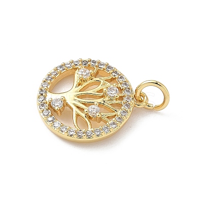 Brass Micro Pave Cubic Zirconia Pendants KK-S337-07G-D-1