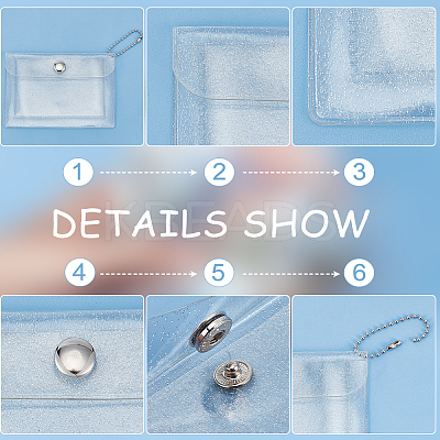 Transparent PVC Coin Wallet with Glitter Powders ABAG-WH0044-29-1