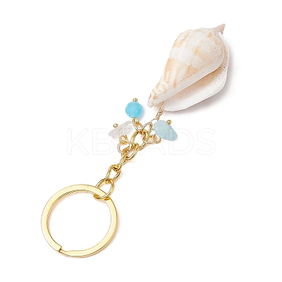 Natural Shell Pendant Keychains KEYC-JKC01094-04-1