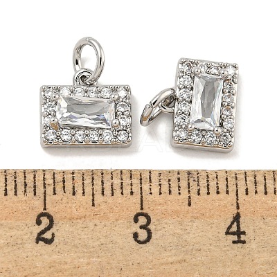 Brass Micro Pave Clear Cubic Zirconia Pendants KK-P275-31P-1
