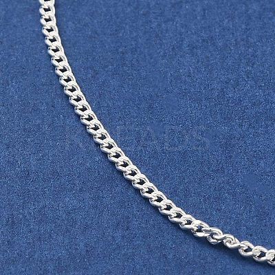 925 Sterling Silver Curb Chain Bracelets for Women BJEW-E101-01S-10-1
