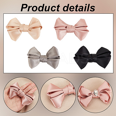 8Pcs 4 Colors Detachable Polyester Satin Bowknot Shoe Decoration AJEW-PH0011-27-1