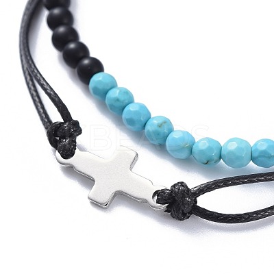 Men's Bracelets Sets BJEW-JB04443-1