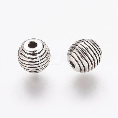 Tibetan Style Alloy Beehive Beads X-PALLOY-6662-AS-RS-1