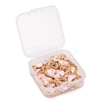 80Pcs 8 Style Light Gold Alloy Enamel Pendants ENAM-LS0001-69-1
