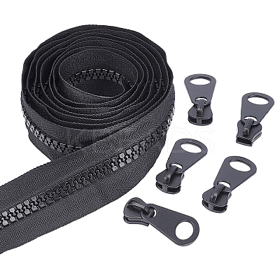 Nylon Closed-end Zipper and Resin Zipper Sliders Zipper Head DIY-BC0011-68-1