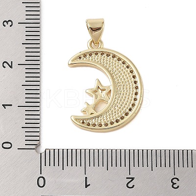 Brass Micro Pave Clear Cubic Zirconia Pendants KK-I712-48G-02-1