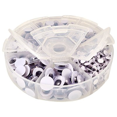 Black Wiggle Eye Need Glue on Round Moving Wobbly Googly Eyes 4-9mm KY-PH0001-01-1