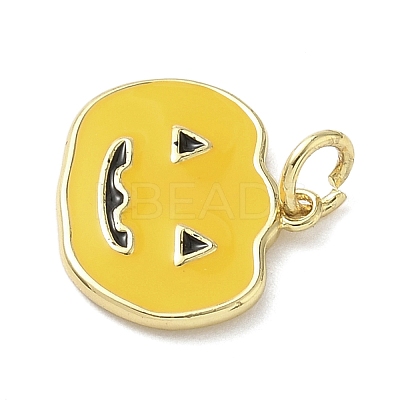 Halloween Theme Brass Enamel Pendants KK-L248-01G-04-1