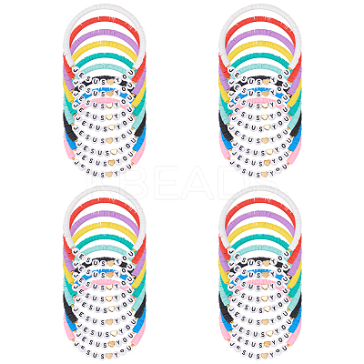 36Pcs 9 Styles Polymer Clay Beads Bracelets for Women Men BJEW-UN00010-1