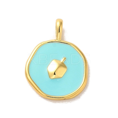 Hannukah Brass Enamel Pendants LS-KK-M278-07A-G-1