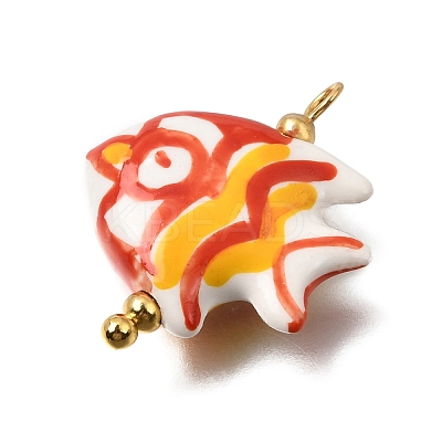 Ocean Themed Hand Painted Ceramic Porcelain Pendants PR-CBA0027-05G-05-1