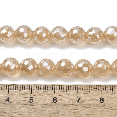 Electroplated Natural Agate Beads Strands G-B191-A07-8mm-07-1