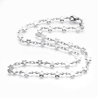 304 Stainless Steel Chain Necklaces STAS-P164-27-1