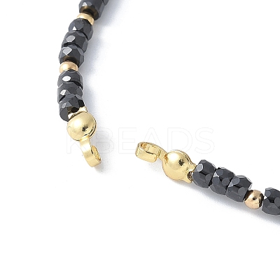 Faceted Rondelle Cubic Zirconia Beaded Bracelet Making KK-F892-26G-1