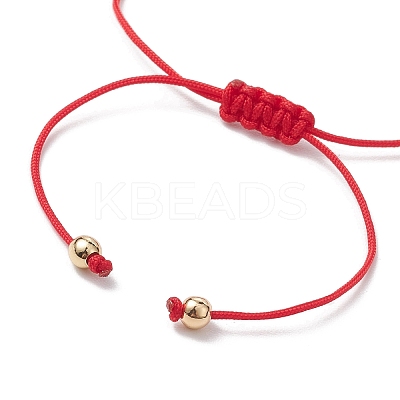 Christmas Glass Braided Bead Bracelets BJEW-JB10892-01-1