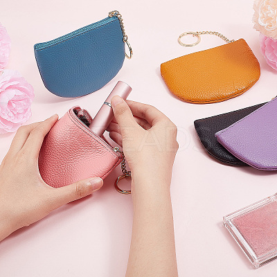 5Pcs 5 Colors Imitation Leather Coin Purse for Women ABAG-CP0001-03-1