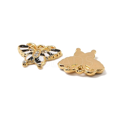 304 Stainless Steel with Crystal Rhinestone Enamel Charms STAS-G358-06G-04-1