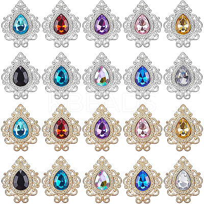 40Pcs 20 Style Zinc Alloy Cabochons FIND-BC0003-18-1