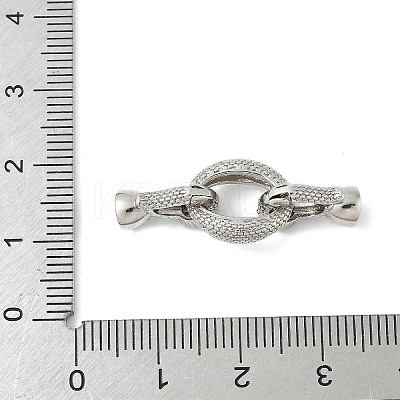 Brass Micro Pave Clear Cubic Zirconia Fold Over Clasps KK-M326-01P-1