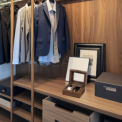 2-Slot Wood Covered with PU Leather Watch Storage Boxes with Glass Visible Window Hinged Lids and Lint Pillows Inside CON-WH0113-10A-1